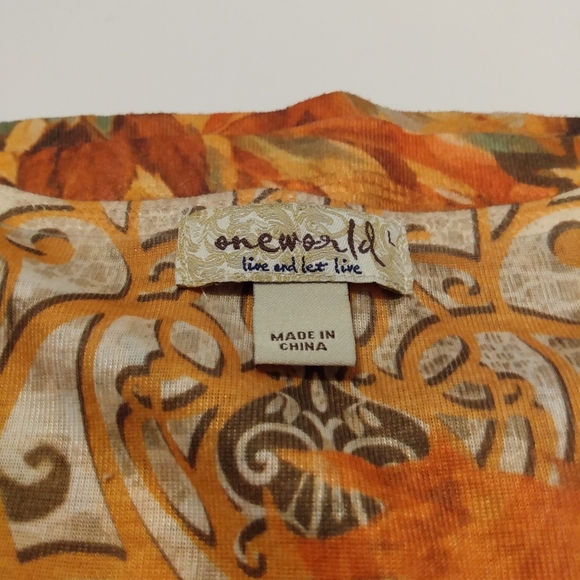 NWOT One World 🍁 🎃 Fall Halloween Ladies 3/4 Sleeve Shirt size large - Picture 4 of 8